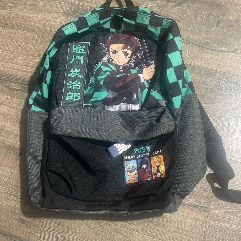 Anime Character Backpack - Green and Black